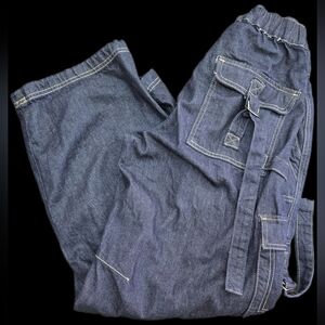 Baggy Cargo Jeans with Elastic Waistband